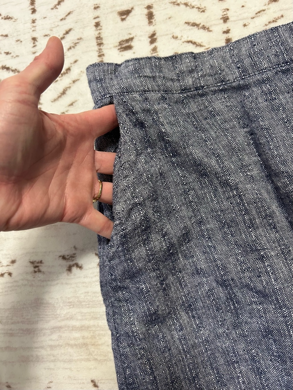 Rachel Zoe 100% Linen Chambray Wrap Midi Skirt Blue Button Front S - Picture 4 of 7